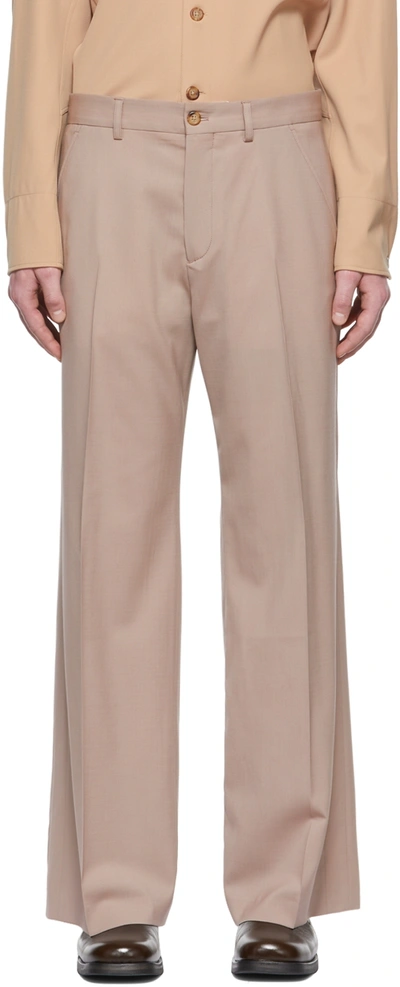 Our Legacy Ssense Exclusive Taupe Virgin Wool Trousers In Light Mauve Tropical