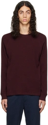 Vince Mouline Slim Fit Thermal Crewneck Sweater In Optimistic Red/black
