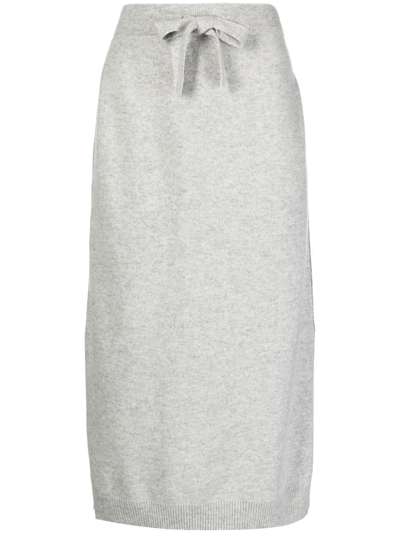 N•peal Straight Cashmere Skirt In Grey