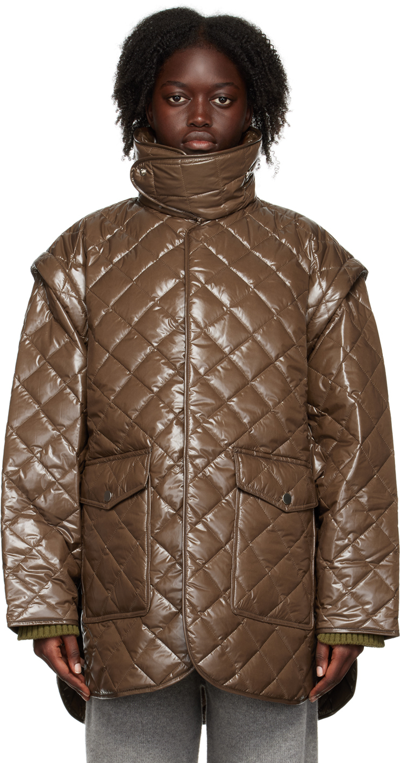 Trunk Project Brown Quilted Jacket