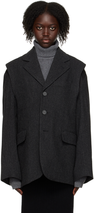 Trunk Project Gray Layered Blazer In Grey