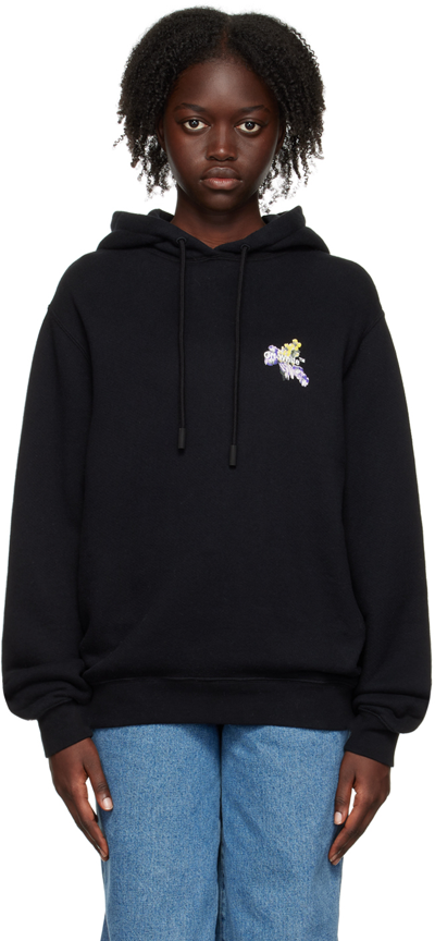 Off-white Regular Fit Flower Arrow Graphic Hoodie In Nero