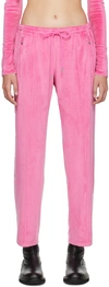 Priscavera Pink Vented Lounge Pants In Hp Hot Pink
