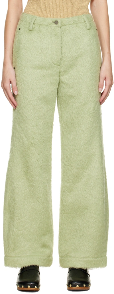 Theopen Product Green Shag Trousers In Mint