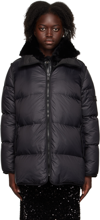 YVES SALOMON BLACK PANELED DOWN JACKET