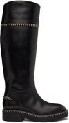 Chloé Noua Leather Boots In 001 Black