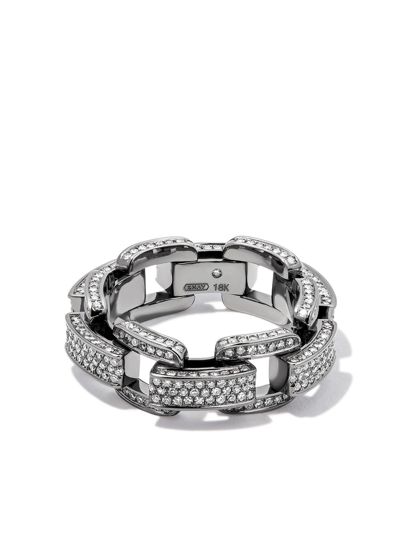 Shay 18kt Black Gold Diamond Chain-link Ring