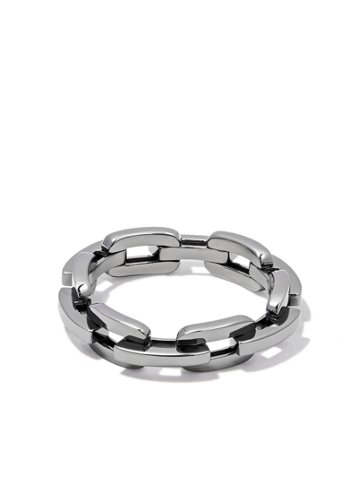 SHAY 18KT BLACK GOLD MINI DECO CHAIN-LINK RING