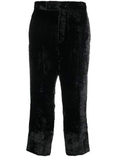 Sapio Velvet Cropped Trousers In Black