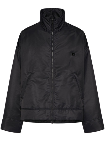 Valentino Stud-embellished Boxy-fit Shell Jacket In Black
