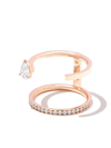 Repossi Serti Sur Vide 18kt Rose Gold Ring With Diamonds In Pink