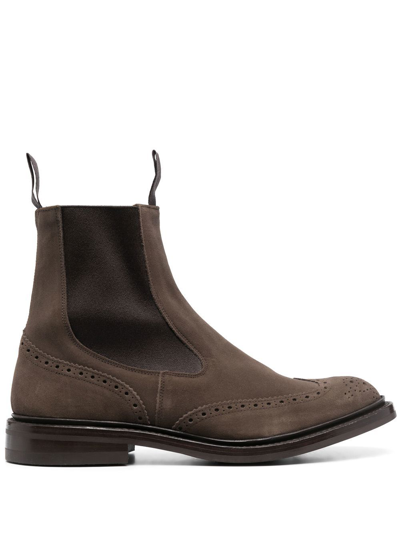 Tricker's Ankle-length Suede Ankle Boots In Brown