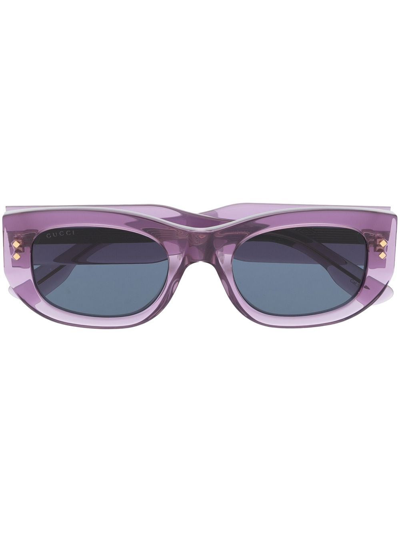 Gucci Rectangle Sunglasses In Purple