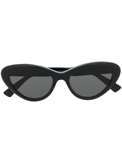 Gucci Star Logo Acetate Cat-eye Sunglasses In Black