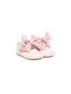 Andanines Bow-detail Leather Ballerina Shoes In Pink