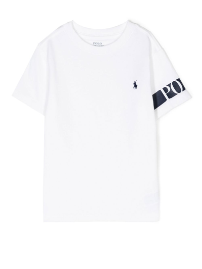 Ralph Lauren Kids' Embroidered-logo T-shirt In White