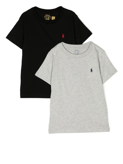 Ralph Lauren Kids' Set Of 3 Crew-neck T-shirts In Black