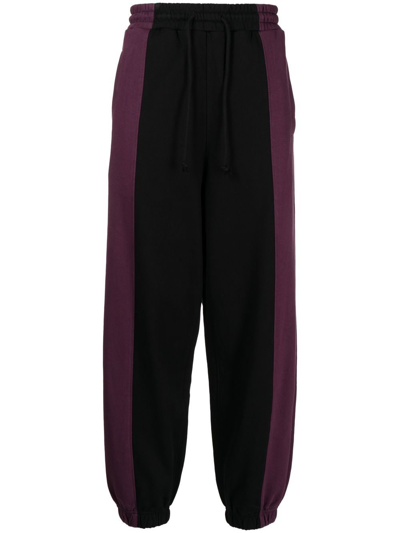 Five Cm Two-tone Drawstring Track Pants In Black