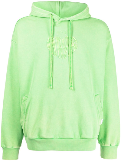 Five Cm Logo-embroidered Drawstring Hoodie In Green