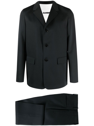 Jil Sander Single-breasted Button Suit In Black