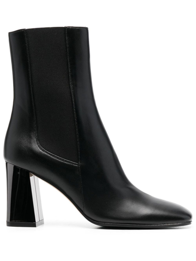 Sergio Rossi High-heeled Leather Chelsea Boots In Black