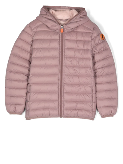 Save The Duck Kids' Padded Hooded Jacket In Pink
