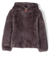 SAVE THE DUCK REVERSIBLE FAUX-FUR PUFFER JACKET