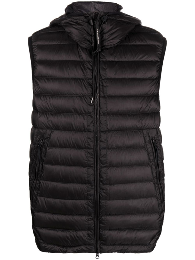 C.p. Company Lens-hood Quilted Gilet In Black
