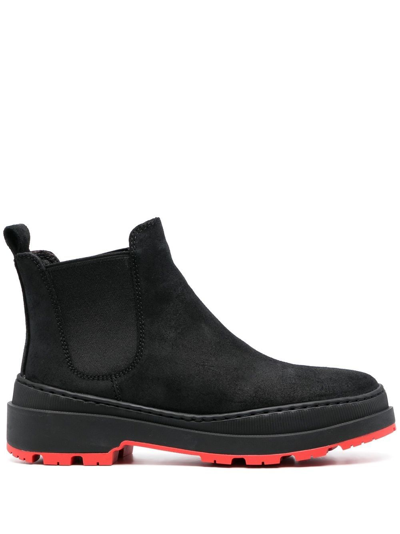 Camper Contrast-sole Ankle Boots In Black