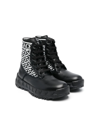 VERSACE GRECA-PATTERN LACE-UP BOOTS