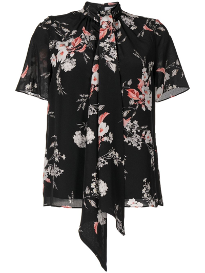 Erdem Michaela Floral-print Blouse In Black