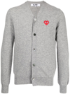 Comme Des Garçons Play Comme Des Garcons Play Logo Patch Cardigan In Grey