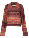 Simkhai Jenna Lofty Space Dye Cropped Pullover In Punch Multi In Brown