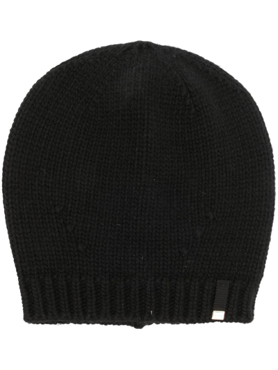 Herno Logo-plaque Beanie Hat In Black