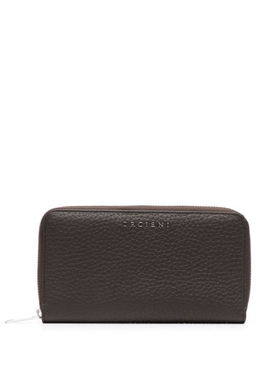 Orciani Logo Embossed Wallet In Brown