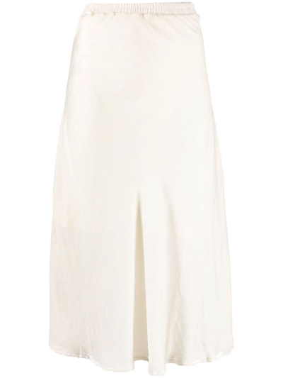 Gold Hawk High-waisted Silk-blend Skirt In Light Grey