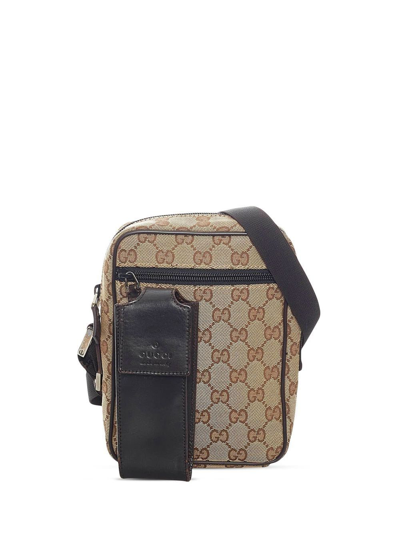 Pre-owned Gucci Gg Canvas Crossbody Bag In Brown