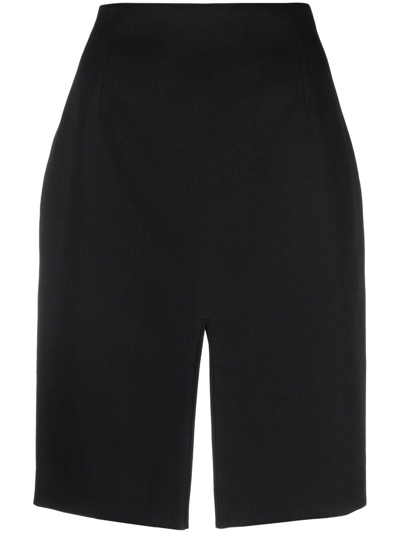 Raf Simons Slit Detail Knee-length Skirt In Black
