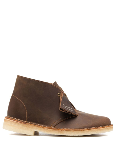 Clarks Originals Desert Leather Ankle Boots In Brown