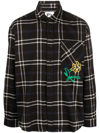 PRESIDENT'S PLAID-CHECK COTTON EMBROIDERED SHIRT