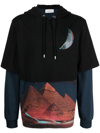 LANVIN SCI-FI PRINT LAYERED HOODIE