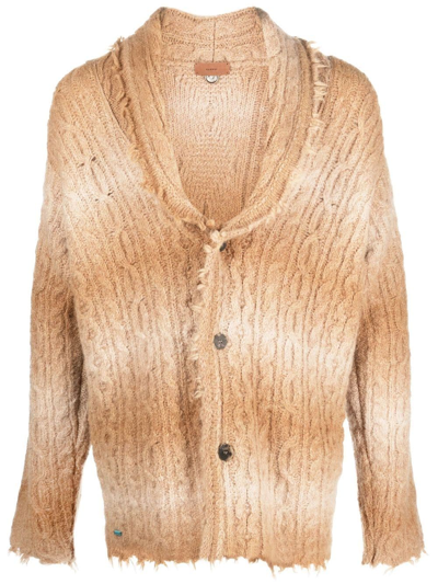 Alanui Cable-knit V-neck Cardigan In Neutrals