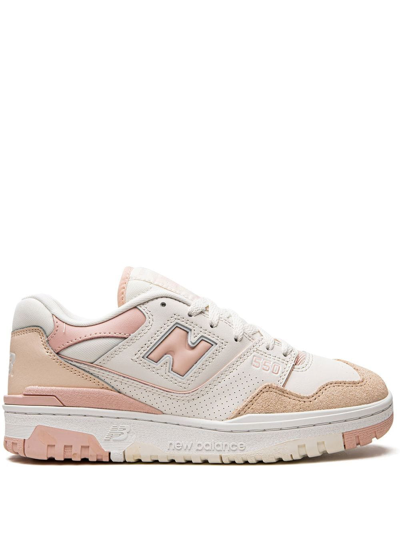New Balance Embossed-logo Low-top Sneakers In White/pink