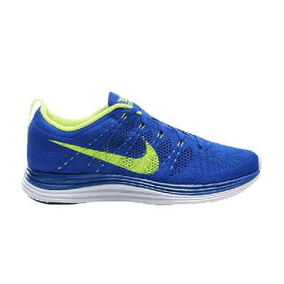 Pre-owned Nike Flyknit Lunar1+ 'game Royal Volt' In Blue