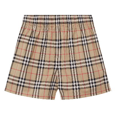 Pre-owned Burberry Vintage Check Side Stripe Shorts 'archive Beige' In Tan