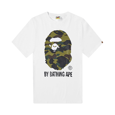 Pre-owned Bape 1st Camo By Bathing Ape Tee 'white/green'