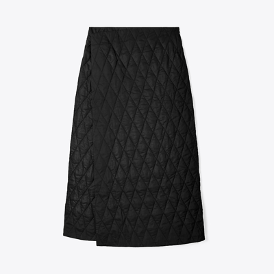 Tory Sport Tory Burch Quilted Blanket Wrap Skirt In Sport Black