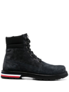 Moncler Ankle Boot Vancouver Suede Graphite In Blue