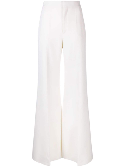 Chloé High-waisted Flared-leg Trousers In Neutrals