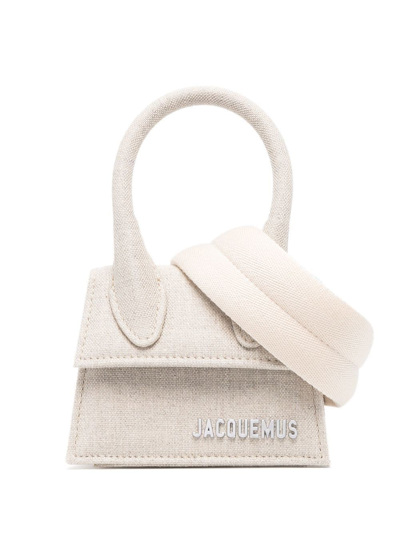 Jacquemus Le Chiquito Canvas Mini Bag In Neutrals